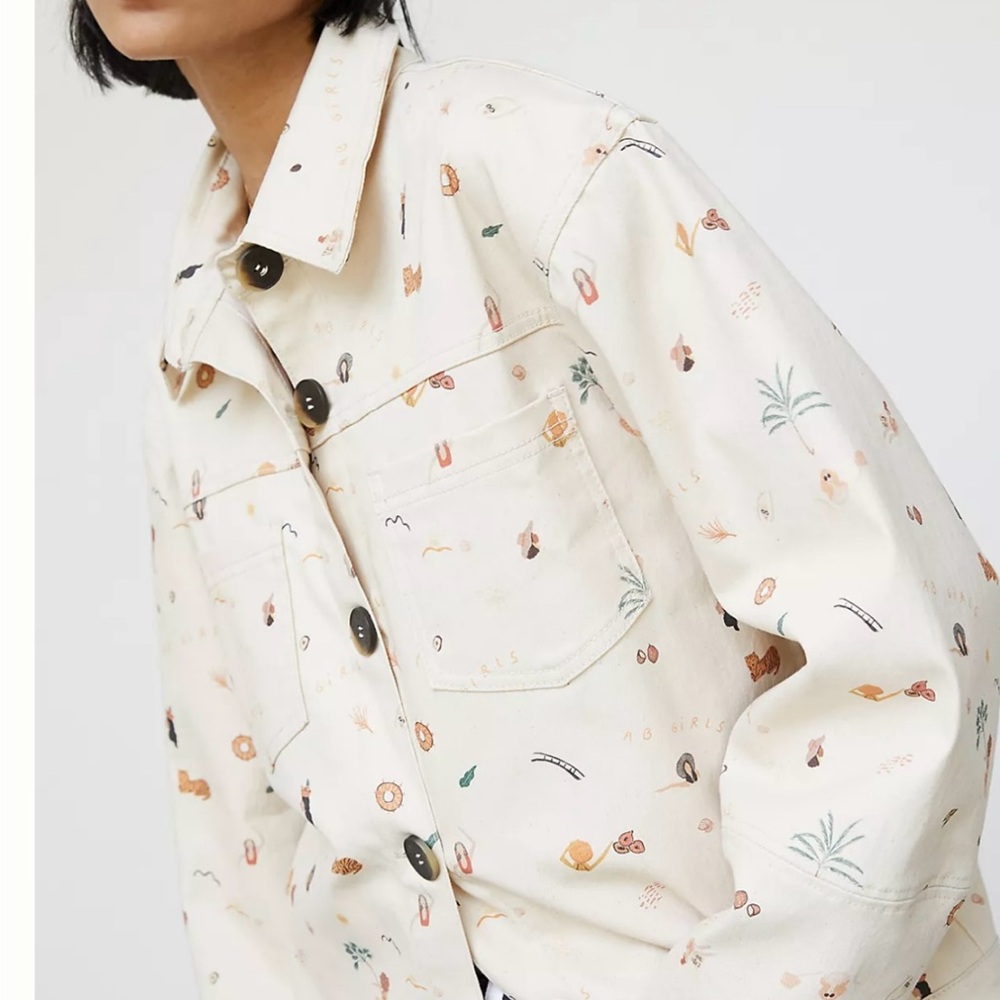 Alexandra Bueno Adventurer whimsical animal Jacket Size Medium Anthropologie - Picture 4 of 16